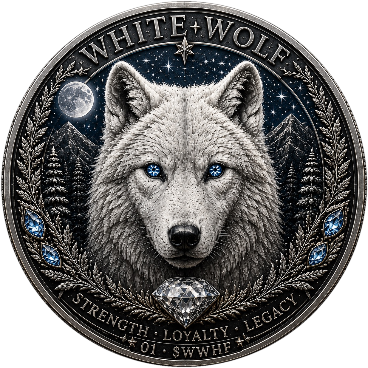 WHITE WOLF coin front
